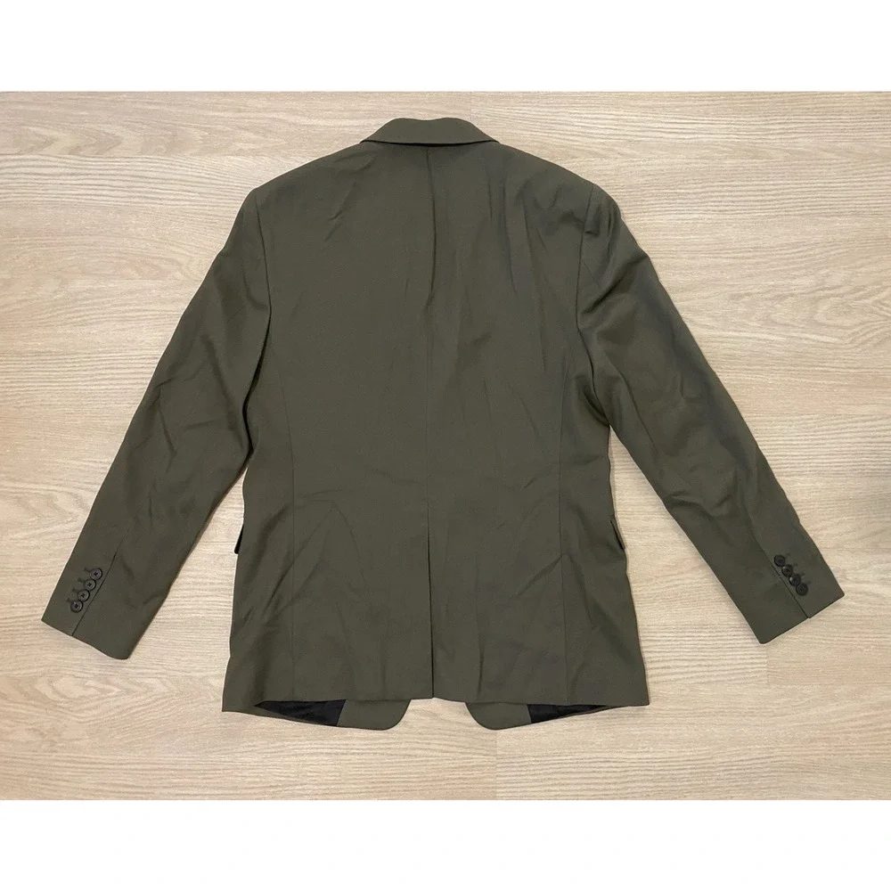 Theory Traceable‎ Wool Twill Sport Coat Jacket Mens 42R Green 2 Button